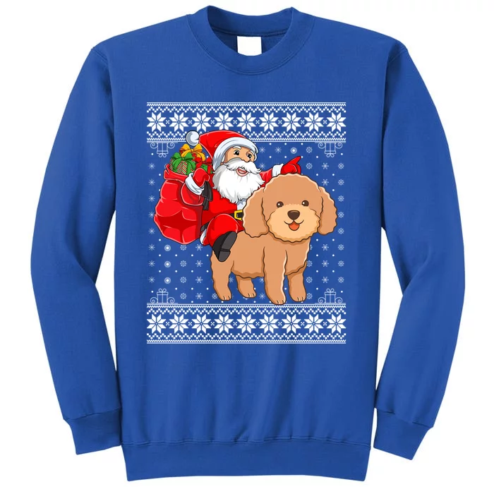 Ugly Xmas Sweater Santa Riding Toy Poodle Dog Christmas Cute Gift Sweatshirt