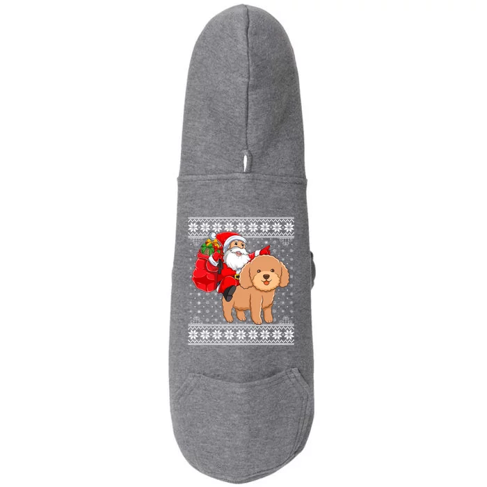 Ugly Xmas Sweater Santa Riding Toy Poodle Dog Christmas Cute Gift Doggie 3-End Fleece Hoodie