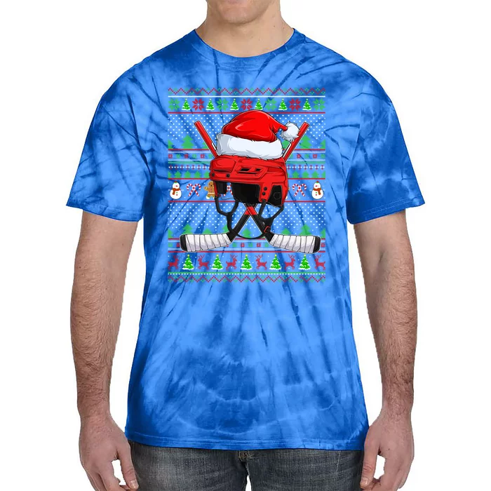 Ugly Xmas Sweater Style Lighting Hockey Christmas Gift Tie-Dye T-Shirt