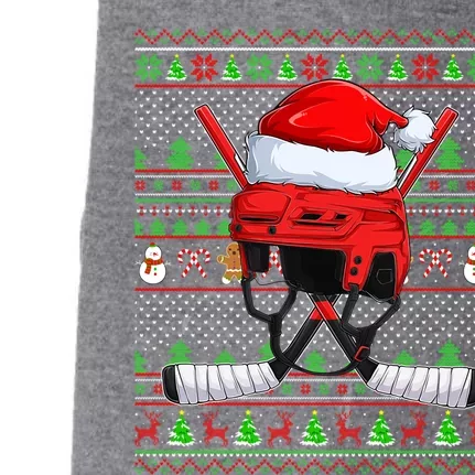 Ugly Xmas Sweater Style Lighting Hockey Christmas Gift Doggie 3-End Fleece Hoodie