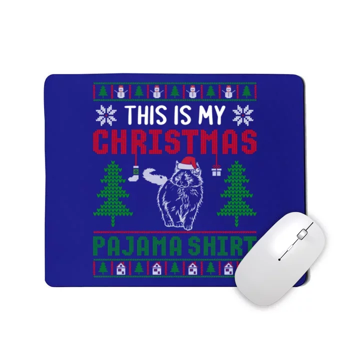 Ugly Xmas Sweater Ragdoll Cat This Is My Christmas Pajama Gift Mousepad