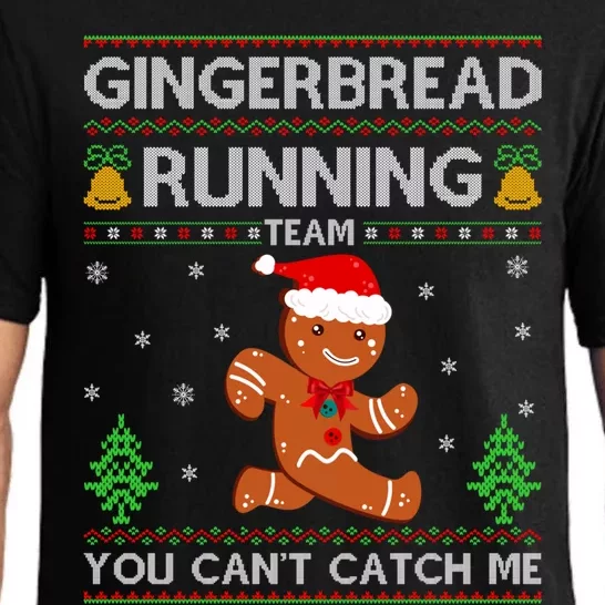 Ugly Xmas Sweater Gingerbread Running Team Christmas Funny Gift Pajama Set