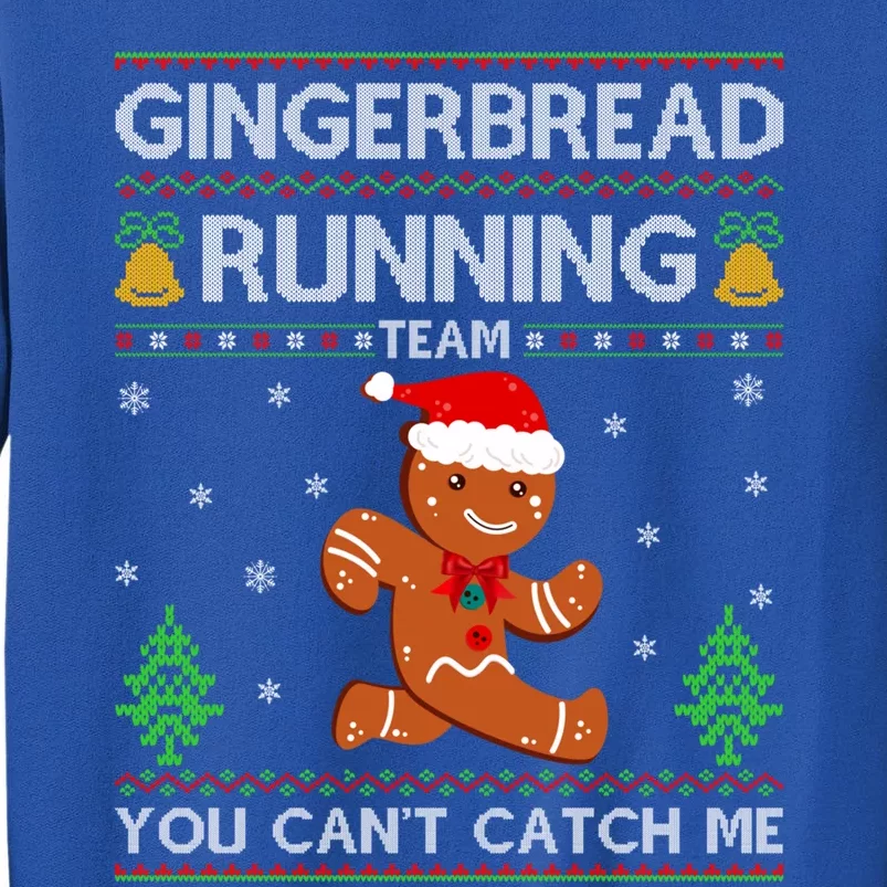 Ugly Xmas Sweater Gingerbread Running Team Christmas Funny Gift Tall Sweatshirt