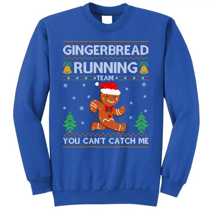 Ugly Xmas Sweater Gingerbread Running Team Christmas Funny Gift Tall Sweatshirt