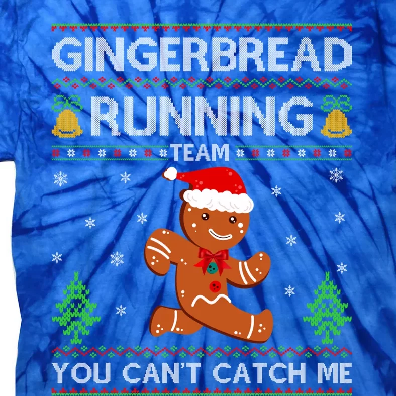 Ugly Xmas Sweater Gingerbread Running Team Christmas Funny Gift Tie-Dye T-Shirt