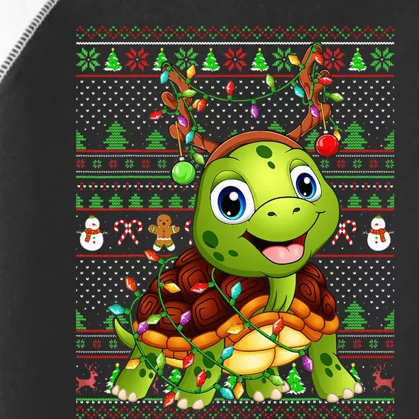 Ugly Xmas Sweater Style Lighting Turtle Christmas Toddler Fine Jersey T-Shirt