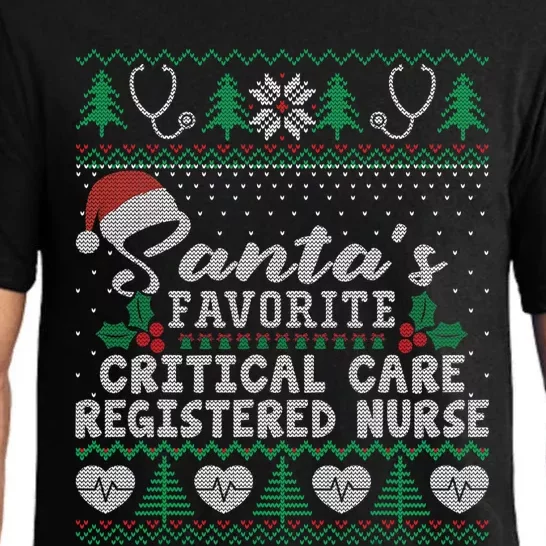 Ugly Xmas Santa's Favorite Critical Care Registered Nurse Pajama Set