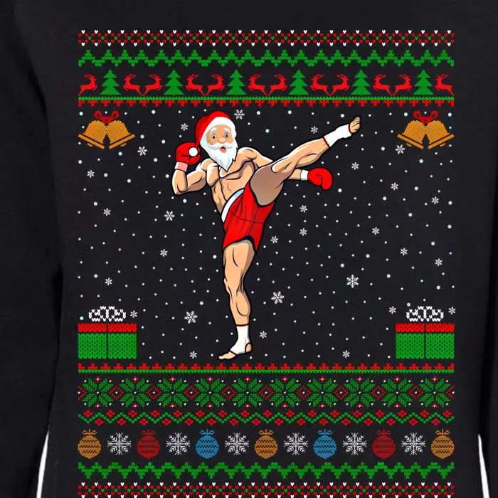 Ugly Xmas Sweater Style Kickboxing Christmas Gift Womens California Wash Sweatshirt