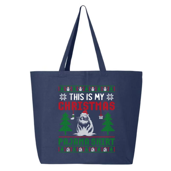 Ugly Xmas Sweater Beaver This Is My Christmas Pajama Cute Gift 25L Jumbo Tote