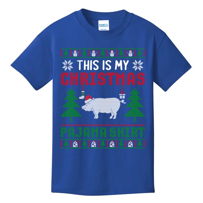 Ugly Xmas Sweater Pig This Is My Christmas Pajama Gift Kids T-Shirt