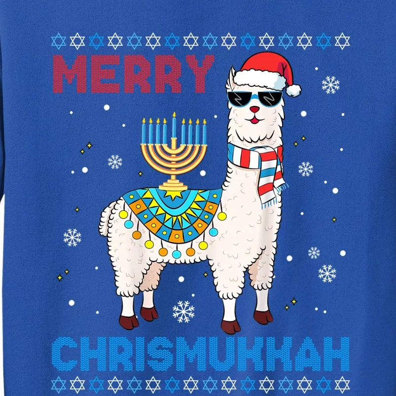 Ugly Xmas Sweater Merry Chrismukkah Cute Llama In Santa Hat Gift Sweatshirt