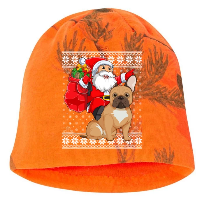 Ugly Xmas Sweater Santa Riding French Bulldog Christmas Meaningful Gift Kati - Camo Knit Beanie