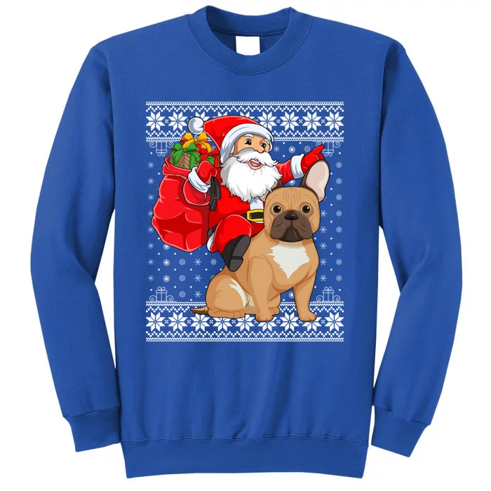 Ugly Xmas Sweater Santa Riding French Bulldog Christmas Meaningful Gift Sweatshirt