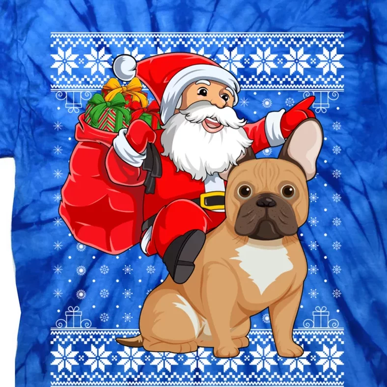 Ugly Xmas Sweater Santa Riding French Bulldog Christmas Meaningful Gift Tie-Dye T-Shirt