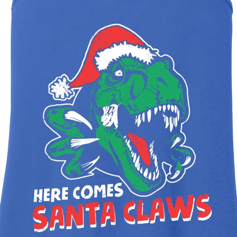 Ugly Xmas Sweaters: Dinosaur Here Comes Santa Claws Claus Cute Gift Ladies Essential Tank