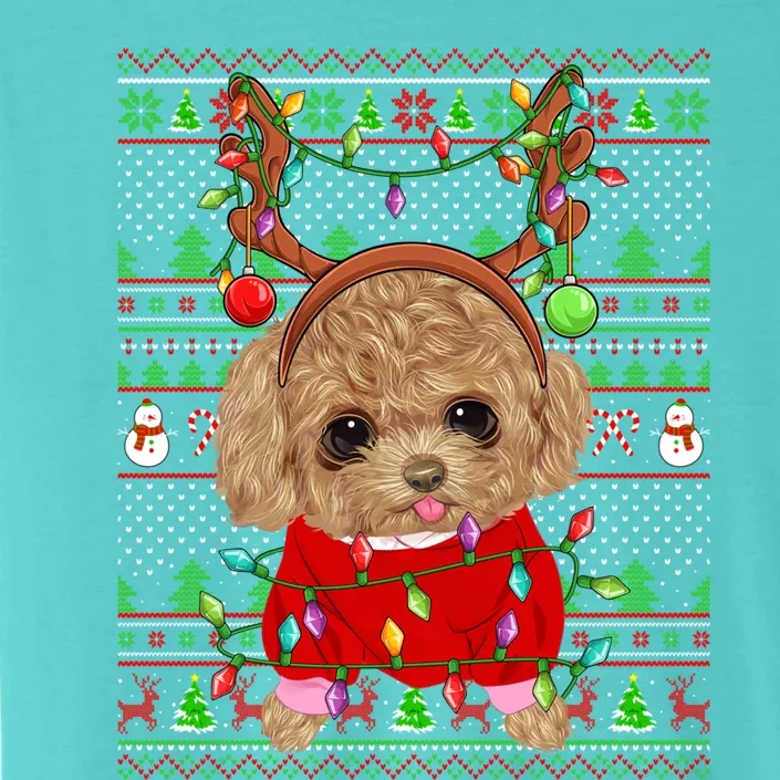 Ugly Xmas Sweater Style Lights Toy Poodle Dog Christmas Cute Gift ChromaSoft Performance T-Shirt