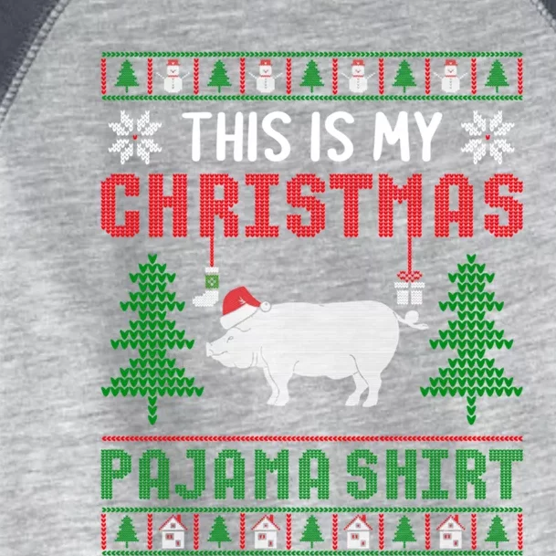 Ugly Xmas Sweater Pig This Is My Christmas Pajama Cool Gift Toddler Fine Jersey T-Shirt