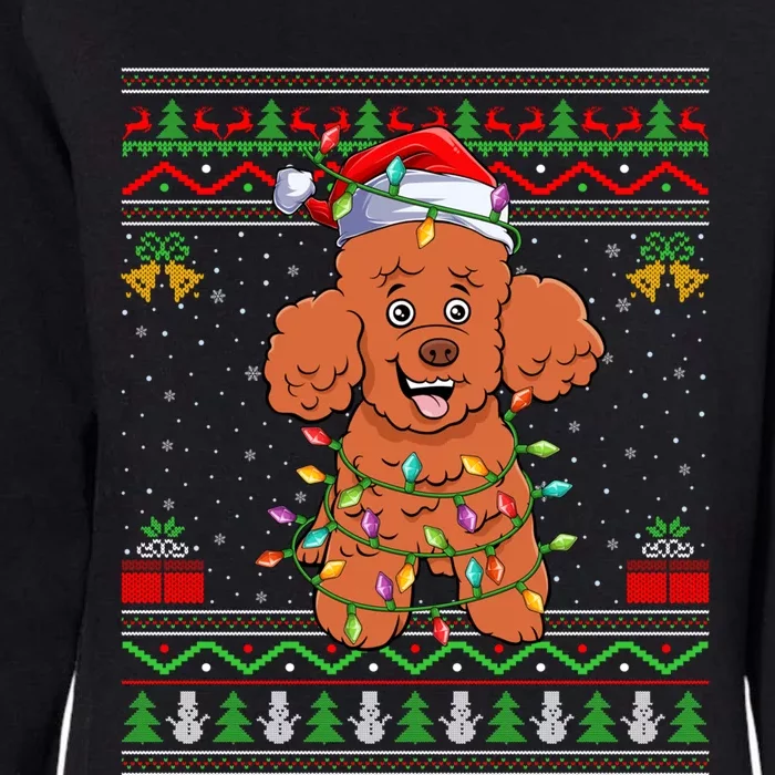 Ugly Xmas Sweater Style Santa Poodle Dog Christmas Gift Womens California Wash Sweatshirt