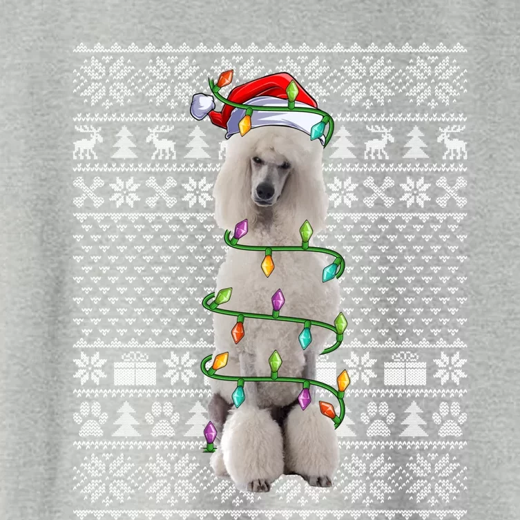 Ugly Xmas Sweater Style Santa Standard Poodle Dog Christmas Gift Women's Crop Top Tee