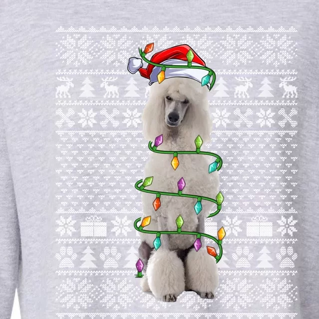 Ugly Xmas Sweater Style Santa Standard Poodle Dog Christmas Gift Cropped Pullover Crew