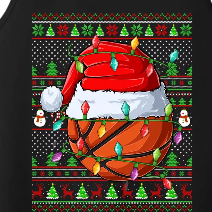 Ugly Xmas Sweater Style Lighting Basketball Christmas Cute Gift Performance Tank