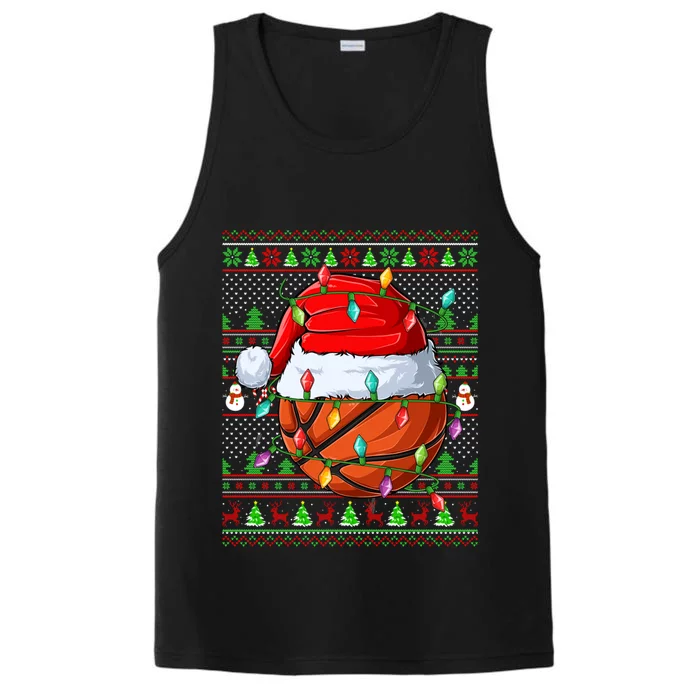 Ugly Xmas Sweater Style Lighting Basketball Christmas Cute Gift Performance Tank