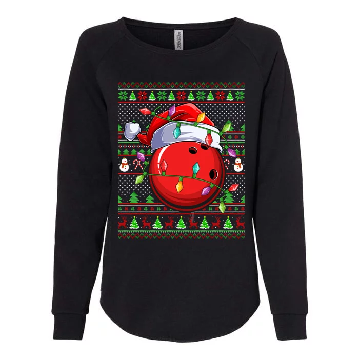 Ugly Xmas Sweater Style Lighting Bowling Christmas Great Gift Womens California Wash Sweatshirt