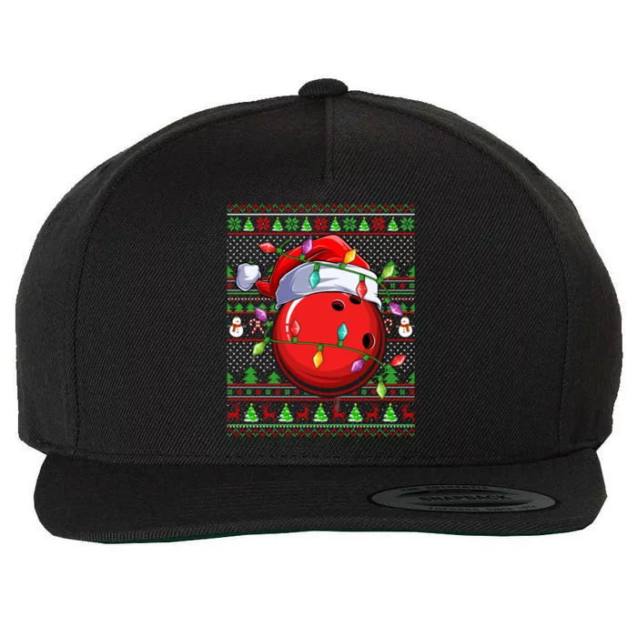 Ugly Xmas Sweater Style Lighting Bowling Christmas Great Gift Wool Snapback Cap