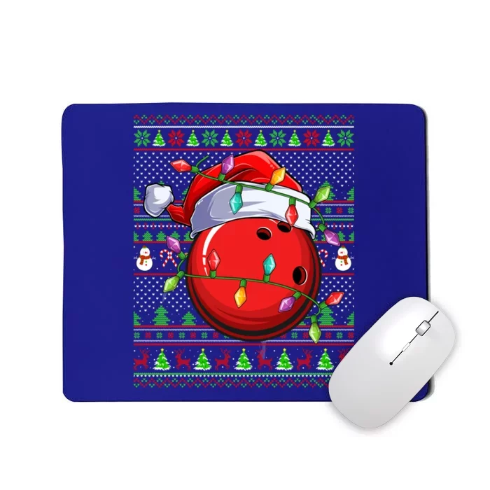 Ugly Xmas Sweater Style Lighting Bowling Christmas Great Gift Mousepad