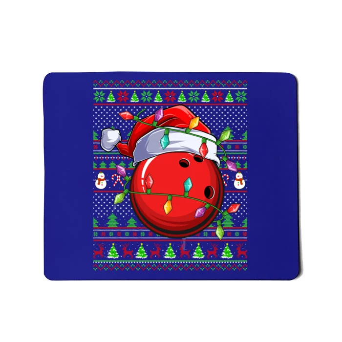 Ugly Xmas Sweater Style Lighting Bowling Christmas Great Gift Mousepad