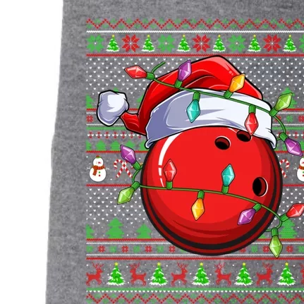 Ugly Xmas Sweater Style Lighting Bowling Christmas Great Gift Doggie 3-End Fleece Hoodie