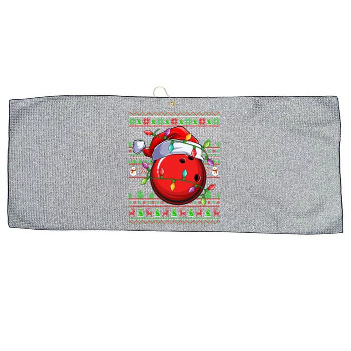 Ugly Xmas Sweater Style Lighting Bowling Christmas Great Gift Large Microfiber Waffle Golf Towel