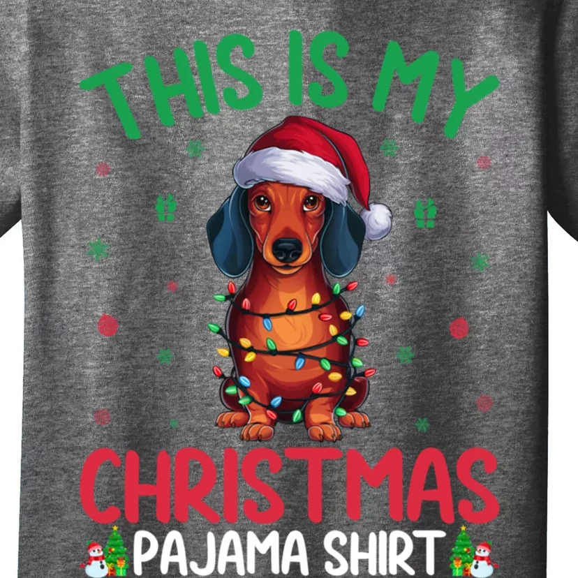 Ugly Xmas Tree Lights Santa Dachshund Dog Christmas T-Shirt