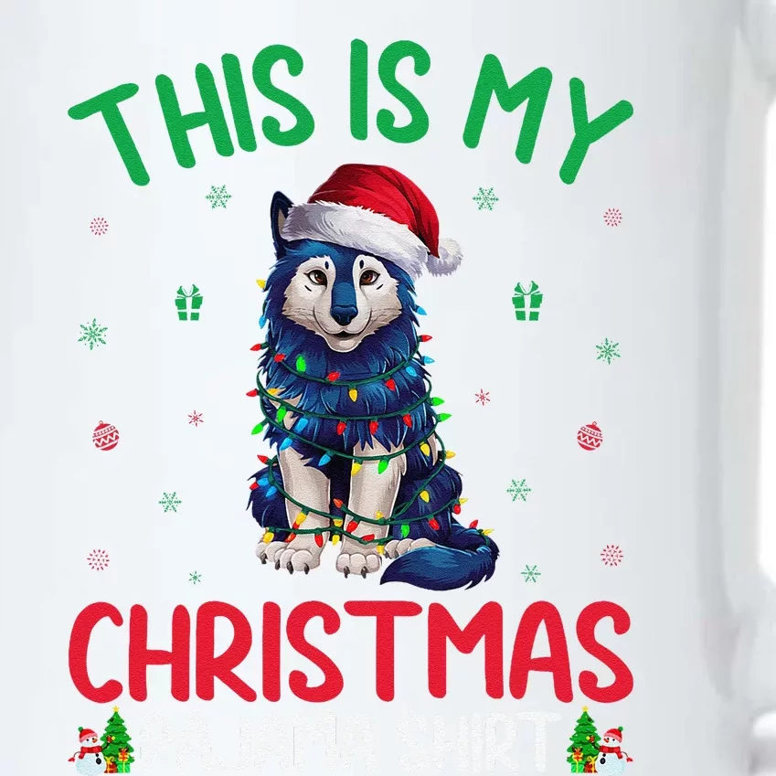 Ugly Xmas Tree Santa Alaskan Klee Kai Dog Christmas Pajama Black Color Changing Mug