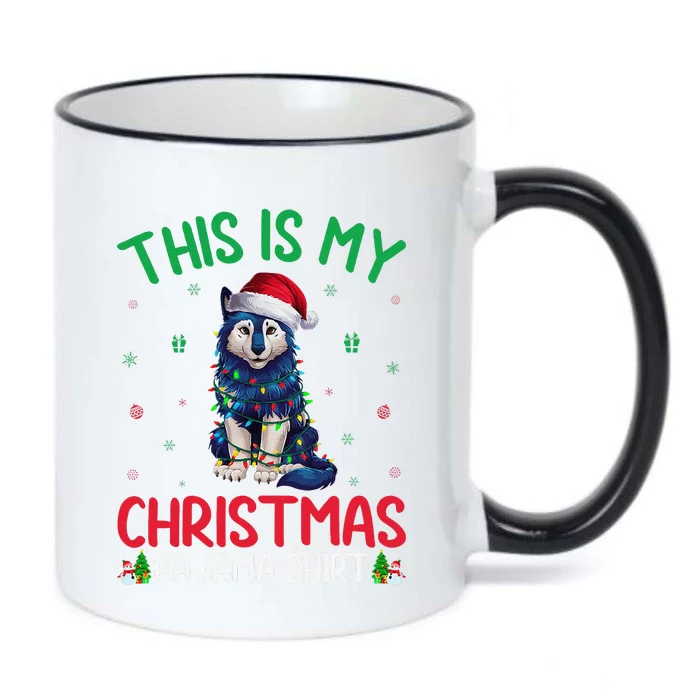 Ugly Xmas Tree Santa Alaskan Klee Kai Dog Christmas Pajama Black Color Changing Mug