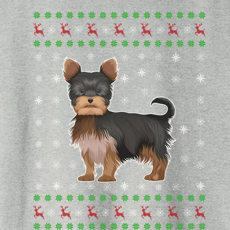 Ugly Xmas Yorkshire Terrier Graphic Ugly Sweater Christmas Cool Gift Women's Crop Top Tee