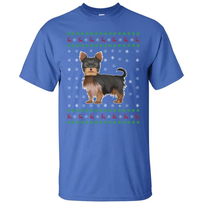 Ugly Xmas Yorkshire Terrier Graphic Ugly Sweater Christmas Gift Tall T-Shirt