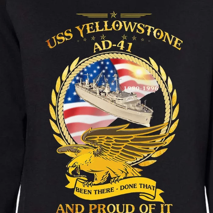 Uss Yellowstone (Ad41) 19801996 Womens California Wash Sweatshirt