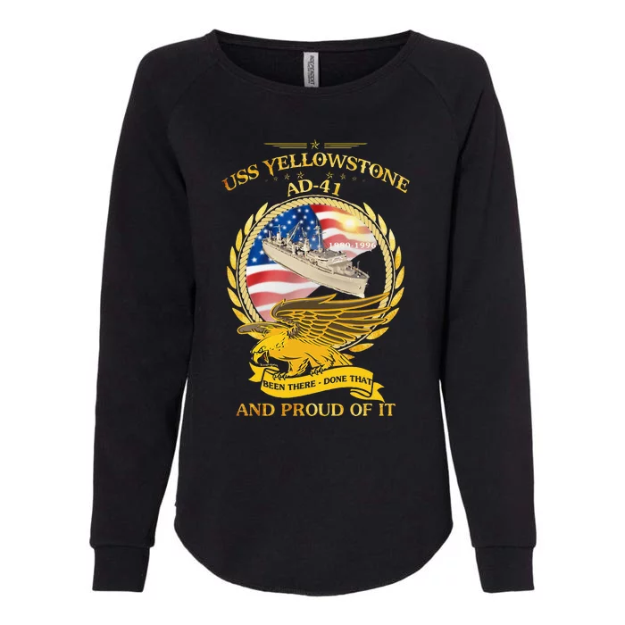 Uss Yellowstone (Ad41) 19801996 Womens California Wash Sweatshirt