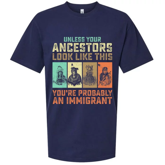 Unless Your Ancestors American YouRe Probably An Immigrant Sueded Cloud Jersey T-Shirt