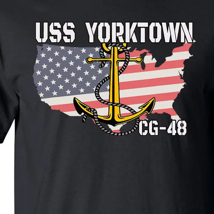 Uss Yorktown Cg48 Cruiser Veterans Day Father Grandpa Dad Tall T-Shirt