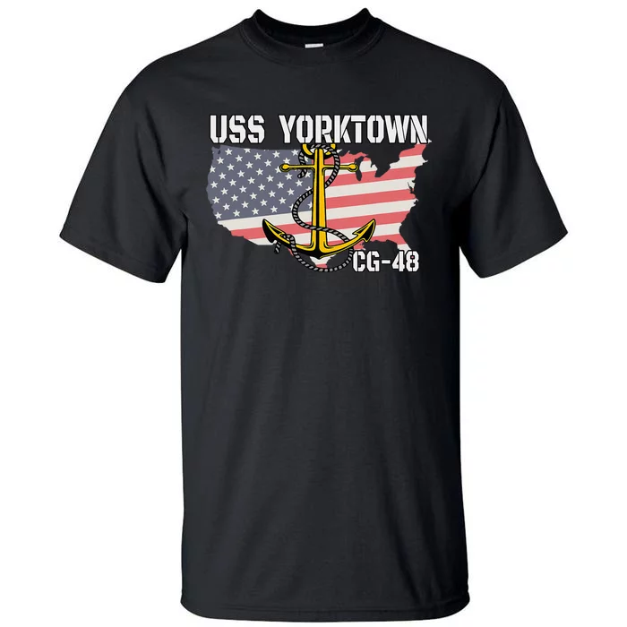 Uss Yorktown Cg48 Cruiser Veterans Day Father Grandpa Dad Tall T-Shirt