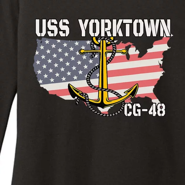 Uss Yorktown Cg48 Cruiser Veterans Day Father Grandpa Dad Womens CVC Long Sleeve Shirt