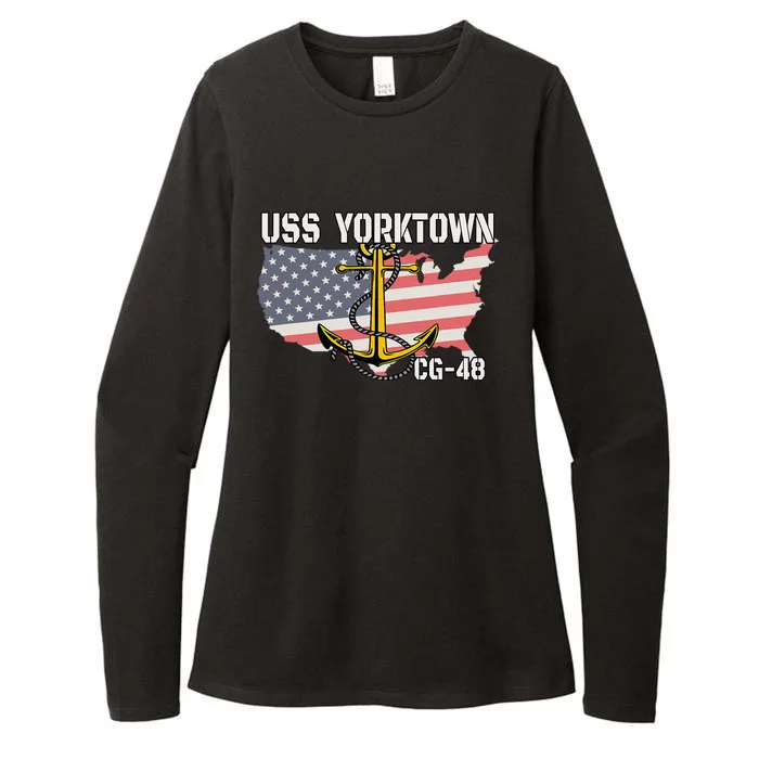 Uss Yorktown Cg48 Cruiser Veterans Day Father Grandpa Dad Womens CVC Long Sleeve Shirt