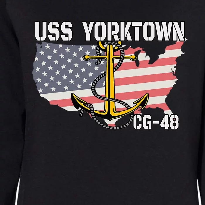 Uss Yorktown Cg48 Cruiser Veterans Day Father Grandpa Dad Womens California Wash Sweatshirt