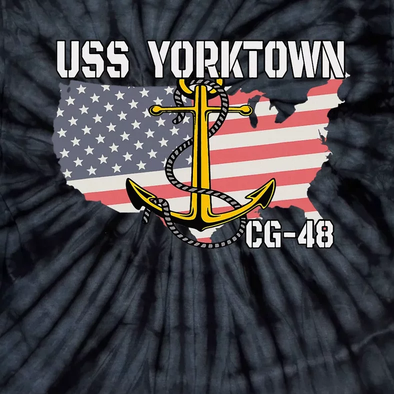 Uss Yorktown Cg48 Cruiser Veterans Day Father Grandpa Dad Tie-Dye T-Shirt