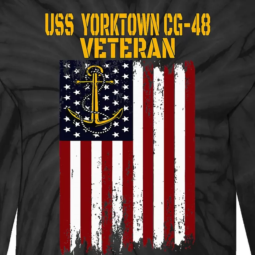 Uss Yorktown Cg48 Cruiser Veterans Day FatherS Day Tie-Dye Long Sleeve Shirt