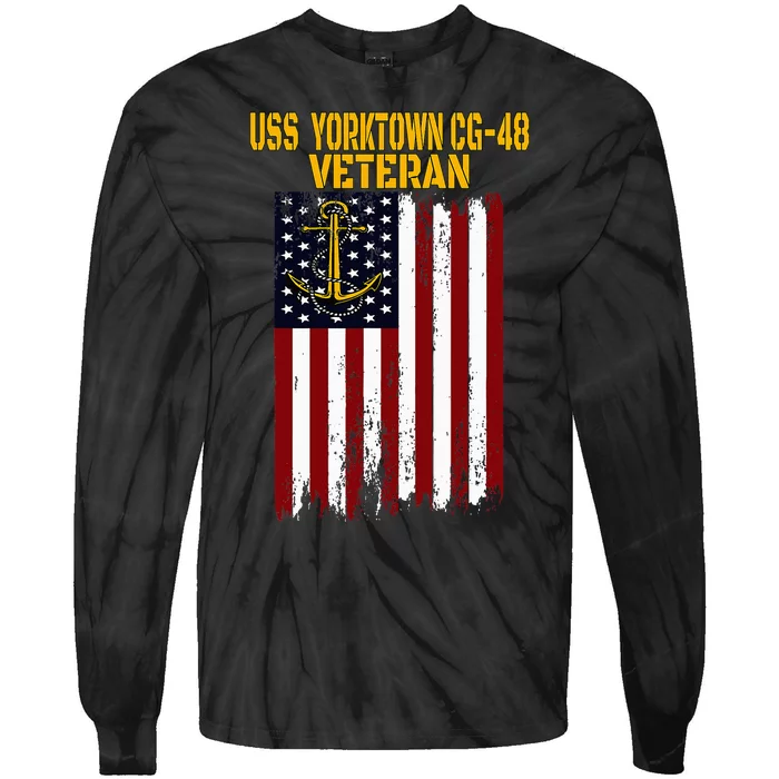 Uss Yorktown Cg48 Cruiser Veterans Day FatherS Day Tie-Dye Long Sleeve Shirt