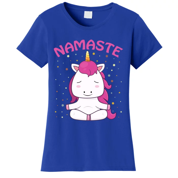 Unicorn Yoga Gift Magical Unicorns Sukhasana Namaste Funny Gift Women's T-Shirt