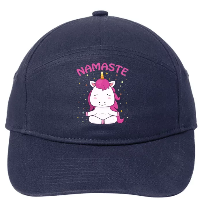 Unicorn Yoga Gift Magical Unicorns Sukhasana Namaste Funny Gift 7-Panel Snapback Hat